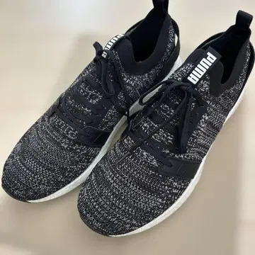 PUMA 뜨개질 디자인 스니커즈 블랙/화이트 27.5cm