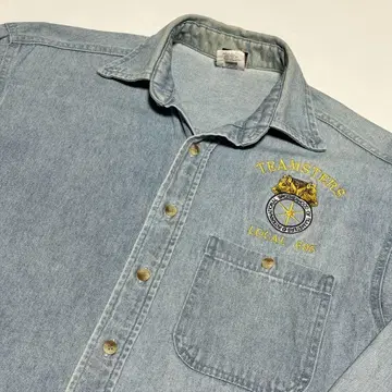 80년대 M 상당 Union Line USA 빈티지 데님 셔츠 남성용