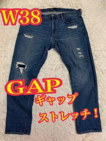 GAP 갭 데님 청바지 스트레치 데미지 리페어 가공 W38