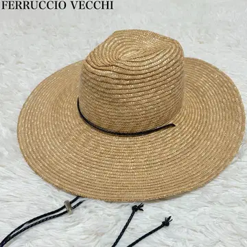 [새상품급] FERRUCCIO VECCHIP 밀짚모자 이탈리아제 고급