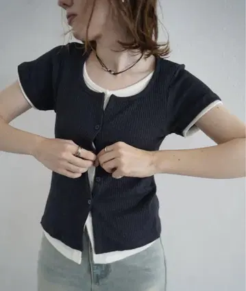 WELINOA LAYERED LIB HALF SLEEVE TOPS