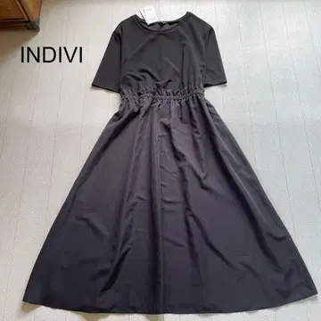 INDIVI 티셔츠 & 볼륨 스커트 도킹 원피스 블랙 19