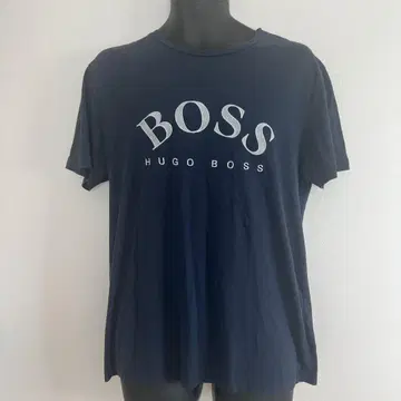 BOSS 네이비 로고 자수 티셔츠 L 휴고보스