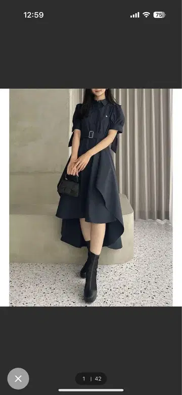 [ POLO BCS 콜라보 ] 헴 레이어드 셔츠 원피스