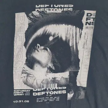 티셔츠 블랙 밴 티셔츠 Deftones 아트 L 사이즈 상당