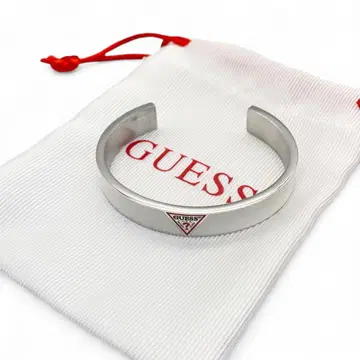 [컨디션 최상] GUESS 게스 뱅글 화이트 스테인리스 팔찌