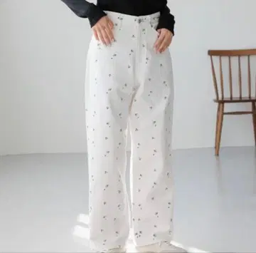 LOWRYS FARM 꽃무늬 와이드 팬츠 M 사이즈