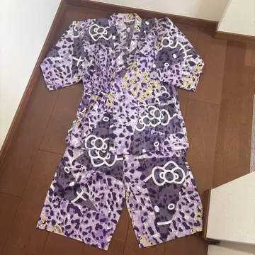 키티 레오파드 무늬 표범 무늬 유카타 진베이