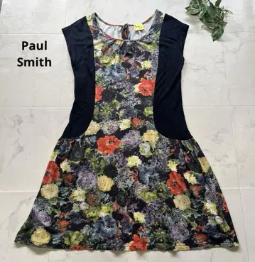새상품급 Paul Smith 꽃무늬 저지 원피스 사이즈 M 워셔블