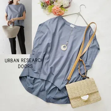 URBAN RESEARCH DOORS*파랑 프렌치 슬리브 턱 풀오버