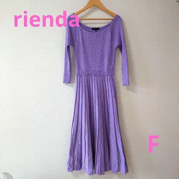 rienda 퍼플 긴팔 롱 원피스 F