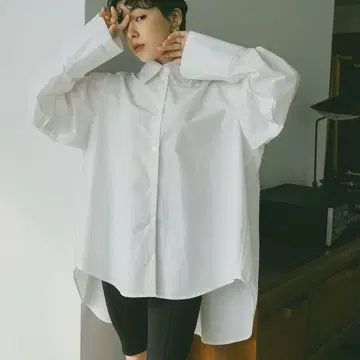 KAIEKA 슬리브 슬릿 오버 셔츠 화이트