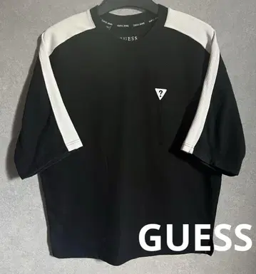 GUESS 맨투맨 반팔 티셔츠 블랙