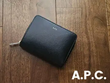 아페쎄 접이식 지갑 아페쎄 블랙 라운드 지퍼 가죽 APC