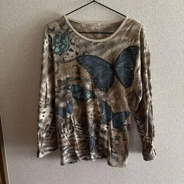 vintage 버터플라이 큐빅 티셔츠 00 y2k