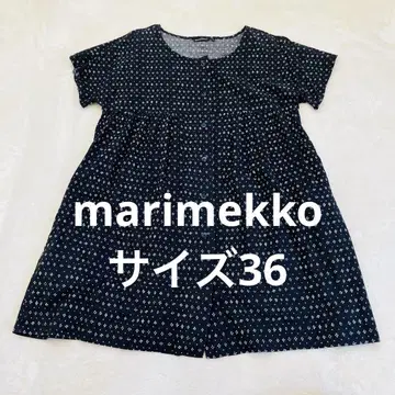 marimekko 마리메꼬 원피스 튜닉 반팔 블랙 x 화이트 36