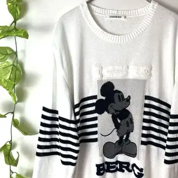 정품 새상품급 ICEBERG DISNEY 미키 썸머 니트 빈티지