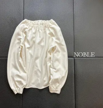 노블 크루넥 개더 블라우스 일본제