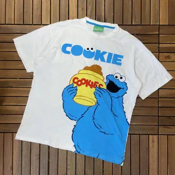 레어 사이즈 SESAME STREET 쿠키 몬스터 반팔 티셔츠