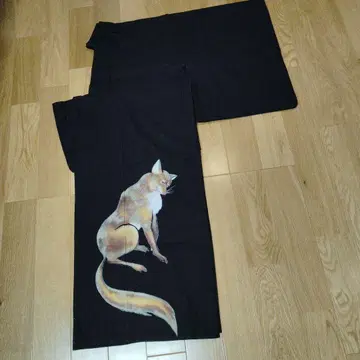 여우 패턴 목면 기모노