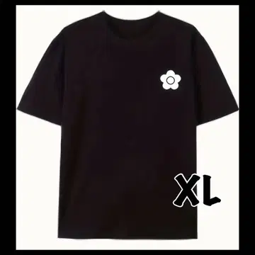 마리콴트 블랙 티셔츠 꽃 로고 심플 캐주얼 여성용 XL