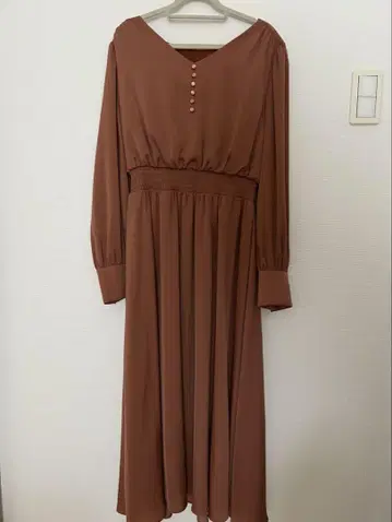 오렌지 브라운 롱 원피스 M