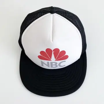 해외 구제 의류 NBC 프린트 메쉬 캡 트래커 배색 블랙 화이트
