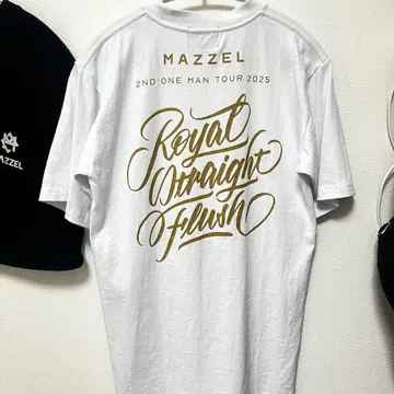 MAZZEL 마젤 Royal Straight Flush 티셔츠 화이트