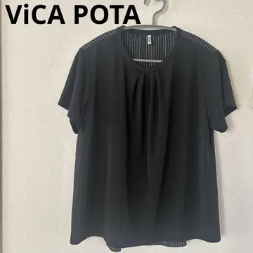 [ ViCA POTA ] 블랙 스트라이프 티셔츠 티셔츠