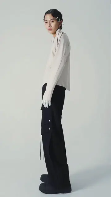 cmmawear 트라우저 와이드 블랙 사이즈 S
