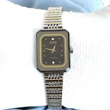 새상품급 RADO 다이아스타 블랙 다이얼 사각 금은 콤비 작동품