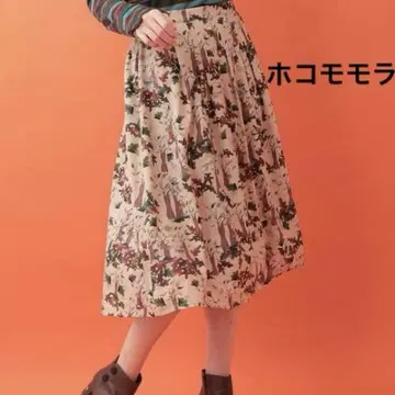 호코모모라 판타지 프린트 스커트 올 패턴 허리 밴딩