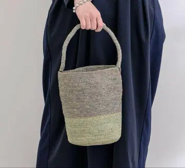 메이드인마다 NAVIO BAG 바이컬러 바스켓 토트 그린