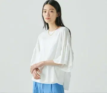 PLST 큐프라 린넨 볼륨 슬리브 블라우스