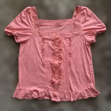 질스튜어트 프릴 코튼 반팔 상의 핑크