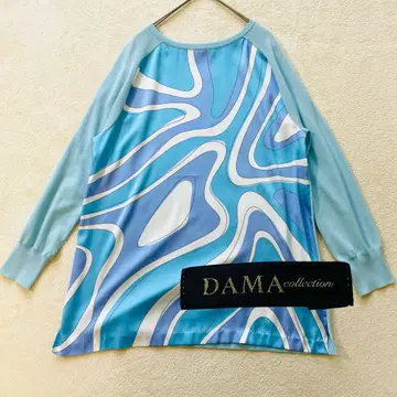 DAMA collection 기하학 패턴 절개 탑 래글런 슬리브 M