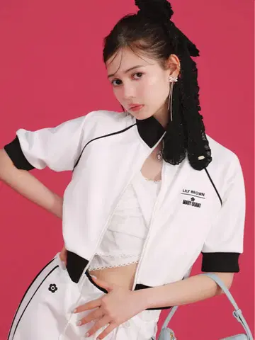 LILY BROWN x MARY QUANT 하프 슬리브 트랙 자켓