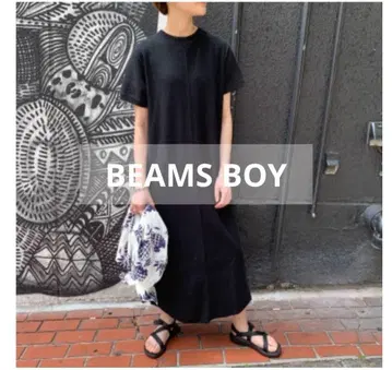 BEAMS BOY 와플 원피스 블랙