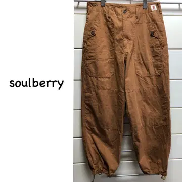 서울베리 코튼 빅 팬츠 M 카멜 브라운 soulberry