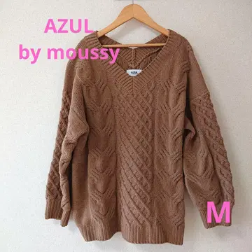 AZUL by moussy 브라운 V넥 스웨터 M
