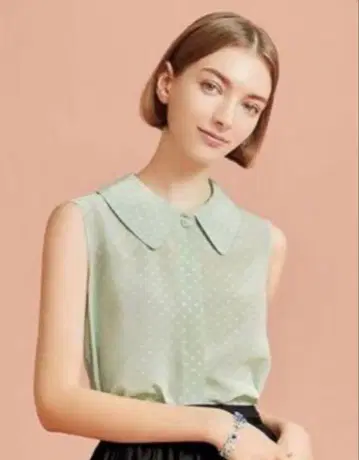 폭시 도트 블라우스 Veronique Blouse 민트 실크 38