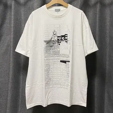 화이트 그래픽 프린트 티셔츠 XL