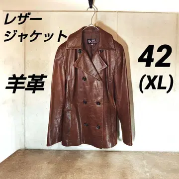 가죽 자켓 코트 여성용 42 사이즈 XL 더블 버튼 양가죽