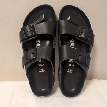 Birkenstock 블랙 더블 버클 샌들 36