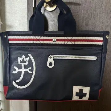 네이비 스트라이프 토트백