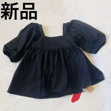 새상품 타프타 볼륨 슬리브 블라우스 블랙 검정