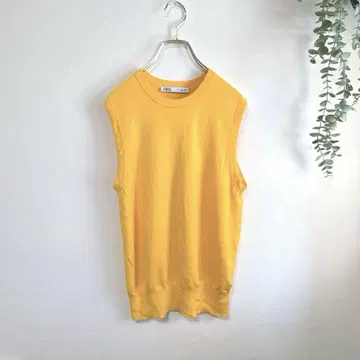 ZARA 슬리브리스 니트 여성용 화려한 무지 일본 사이즈 M USA L