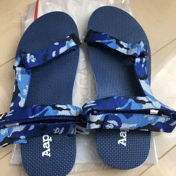 미사용 Aape 비치 샌들 블루 카모플라주