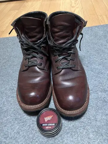 다크 브라운 레이스업 워크 부츠