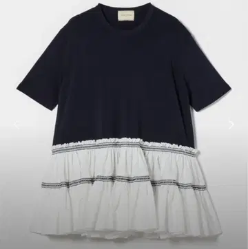 united arrows 엠브로 티어드 콤비 숏 슬리브 니트